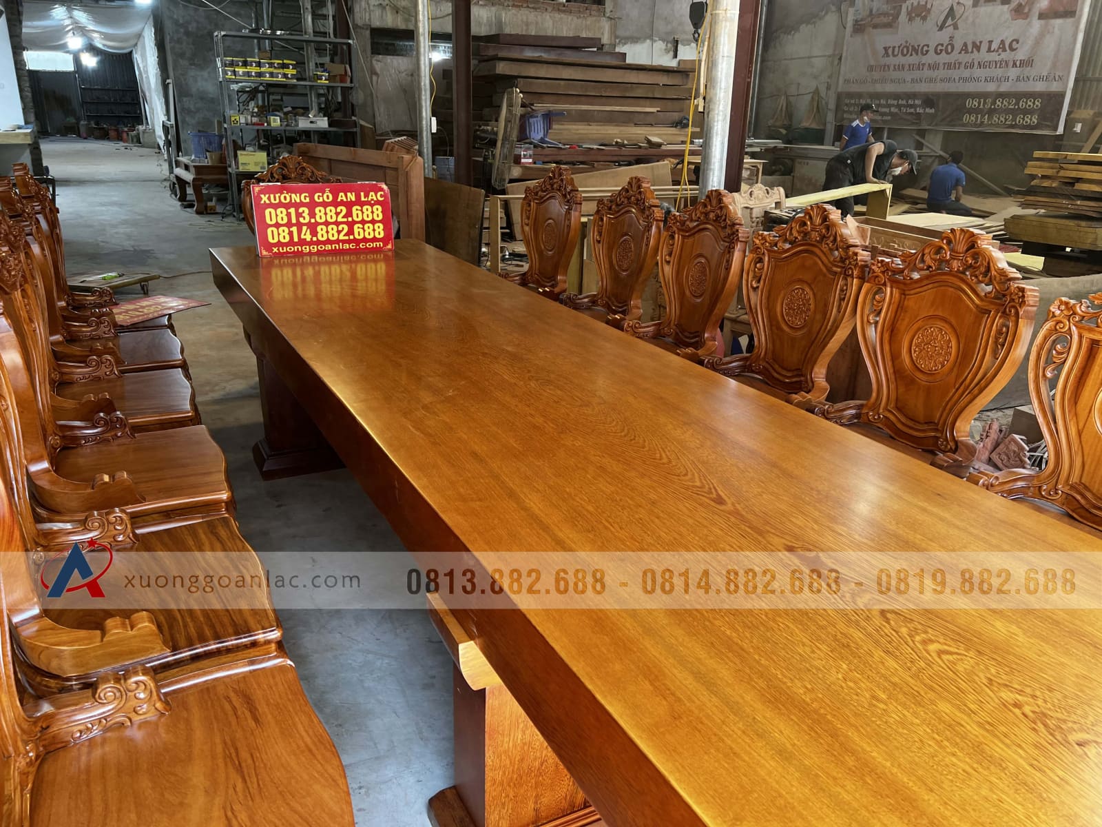Bộ bàn ghế ăn nguyên khối 16 ghế louis có tay gỗ gõ đỏ (Anh Đồng, Hồ Chí Minh) 5 Bộ bàn ghế ăn nguyên khối 16 ghế louis có tay gỗ gõ đỏ (Anh Đồng, Hồ Chí Minh) - Ảnh 5