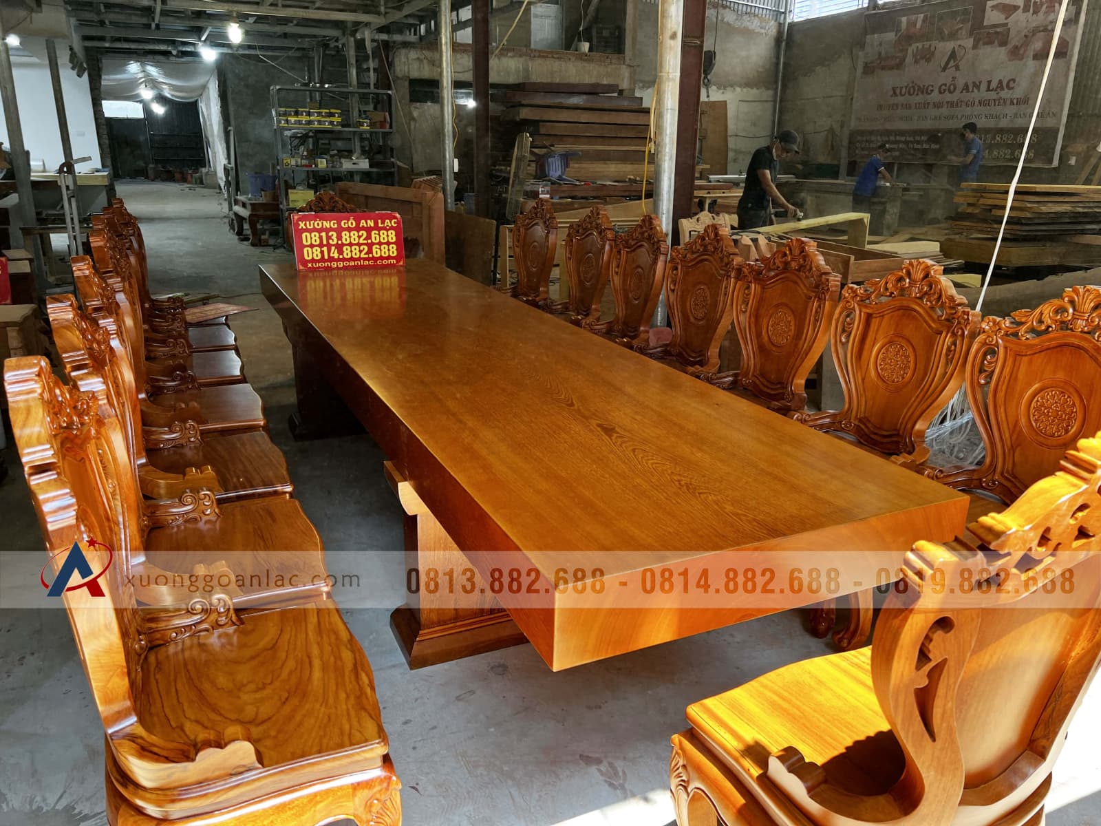 Bộ bàn ghế ăn nguyên khối 16 ghế louis có tay gỗ gõ đỏ (Anh Đồng, Hồ Chí Minh) 9 Bộ bàn ghế ăn nguyên khối 16 ghế louis có tay gỗ gõ đỏ (Anh Đồng, Hồ Chí Minh) - Ảnh 9