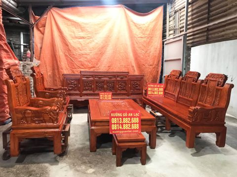 Combo nội thất phòng khách siêu vip gỗ hương đá