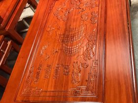 bàn lớn bộ âu á chương voi gỗ hương đá