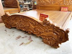 Giường Hoàng Gia hoa Lan Tây gỗ gõ đỏ (anh Vượng, Quảng Ninh) 17 giường gỗ gõ đỏ mẫu hoàng gia