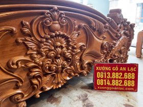 Giường Hoàng Gia hoa Lan Tây gỗ gõ đỏ (anh Vượng, Quảng Ninh) 18 Giuong Hoang Gia hoa Lan Tay go go do 4