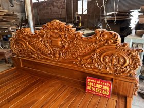 Giường Hoàng Gia hoa Lan Tây gỗ gõ đỏ (anh Vượng, Quảng Ninh) 13 giường hoàng gia gỗ gõ đỏ