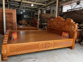 Giường Hoàng Gia hoa Lan Tây gỗ gõ đỏ (anh Vượng, Quảng Ninh) 22 giường ngủ gỗ gõ đỏ cao cấp