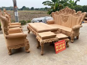 bộ louis hoàng gia gỗ gõ đỏ nguyên khối
