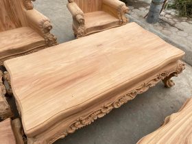 bàn trà bộ hoàng gia nguyên khối gỗ gõ đỏ