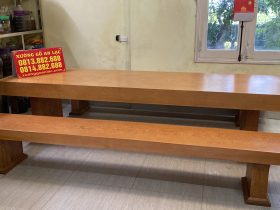 Bộ bàn ghế K3 nguyên khối 300x90x16cm gỗ gõ đỏ (Anh Thắng, Hà Nội) 18 bàn ghế k3 gỗ gõ đỏ nguyên khối