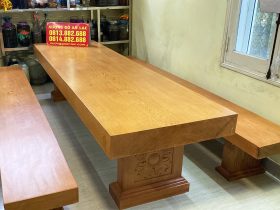Bàn ghế gỗ nguyên khối 43 Bộ bàn ghế K3 nguyên khối
