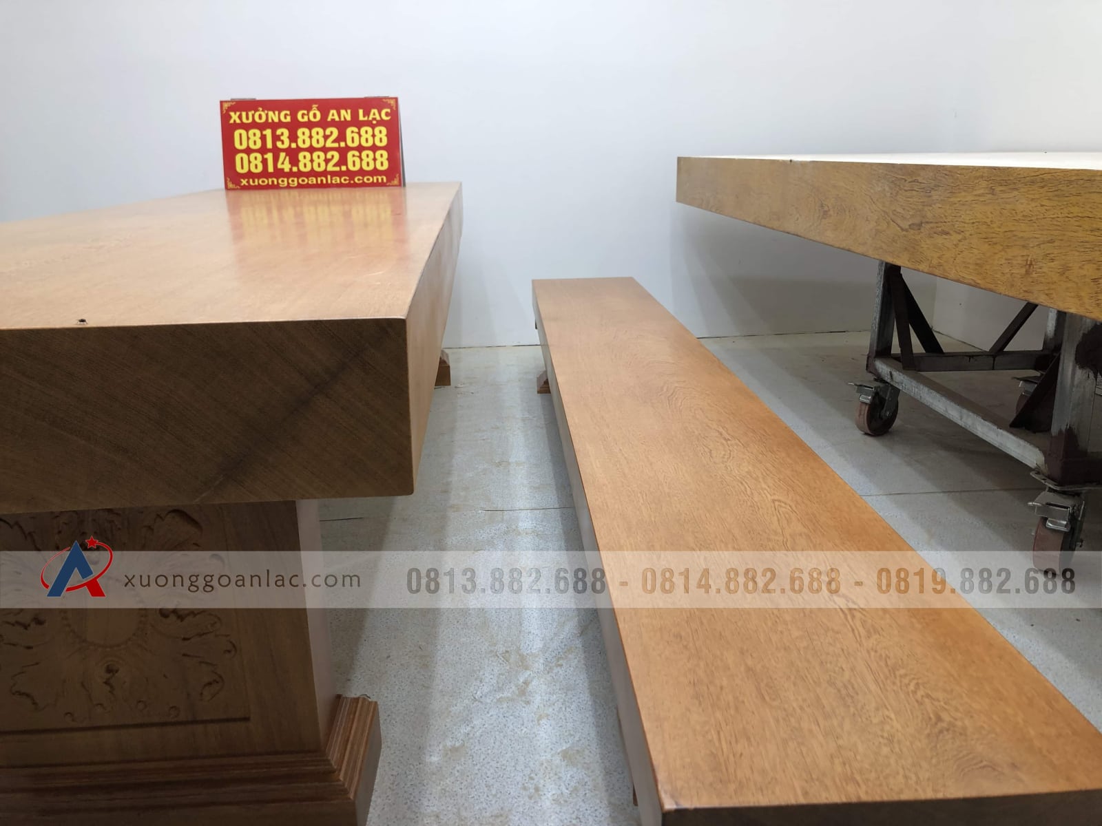 Bộ bàn ghế K3 nguyên khối 300x90x16cm gỗ gõ đỏ (Anh Thắng, Hà Nội) 12 Bộ bàn ghế K3 nguyên khối 300x90x16cm gỗ gõ đỏ (Anh Thắng, Hà Nội) - Ảnh 12