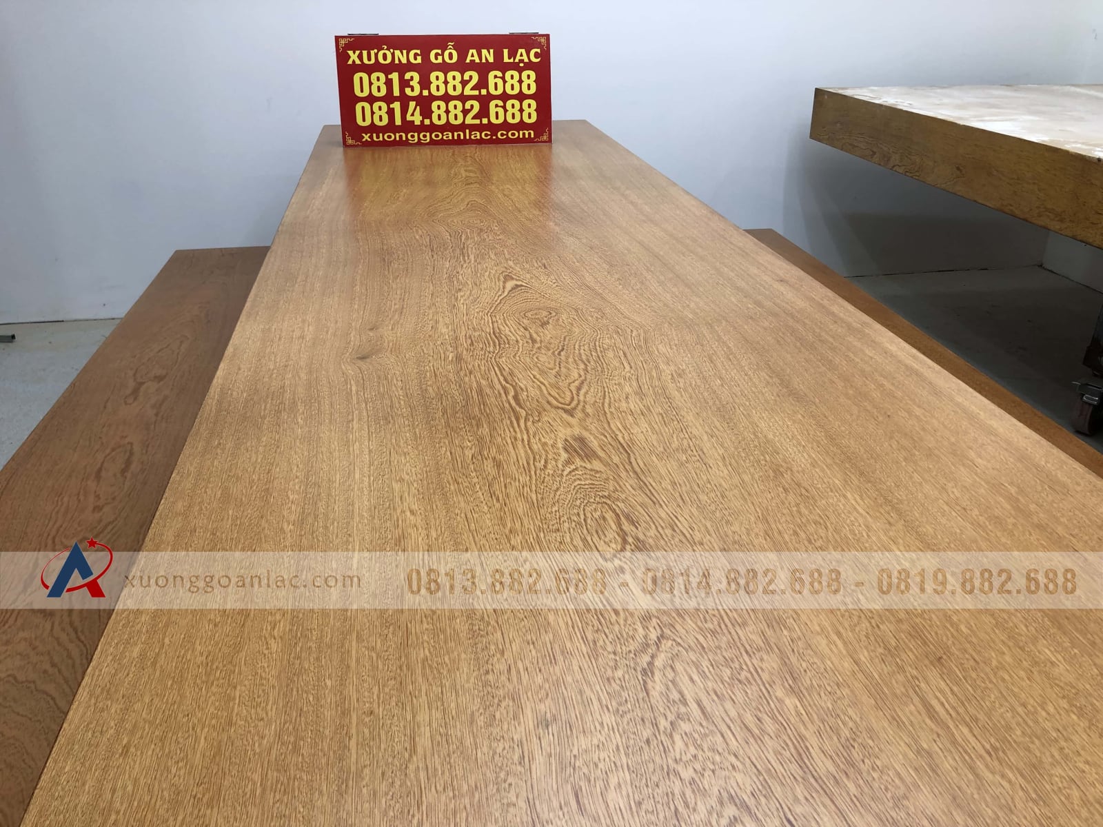 Bộ bàn ghế K3 nguyên khối 300x90x16cm gỗ gõ đỏ (Anh Thắng, Hà Nội) 6 Bộ bàn ghế K3 nguyên khối 300x90x16cm gỗ gõ đỏ (Anh Thắng, Hà Nội) - Ảnh 6