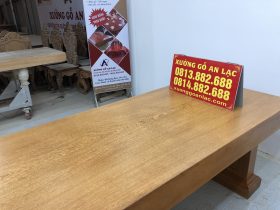 Bộ bàn ghế K3 nguyên khối 300x90x16cm gỗ gõ đỏ (Anh Thắng, Hà Nội) 29 bàn ăn nguyên khối gỗ gõ đỏ
