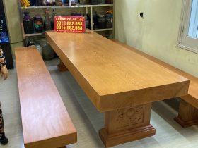 Bộ bàn ghế K3 nguyên khối 300x90x16cm gỗ gõ đỏ (Anh Thắng, Hà Nội) 20 K3 300x90x16cm anh Thang Ha Noi 2