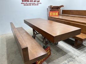Bộ bàn ghế K3 có tựa 240x90x16cm gỗ gõ đỏ (Bác Thành, Hà Nam) 28 K3 co tua bac Thanh Ha Nam 13