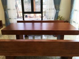 Bộ bàn ghế K3 có tựa 240x90x16cm gỗ gõ đỏ (Bác Thành, Hà Nam) 17 K3 co tua bac Thanh Ha Nam 2