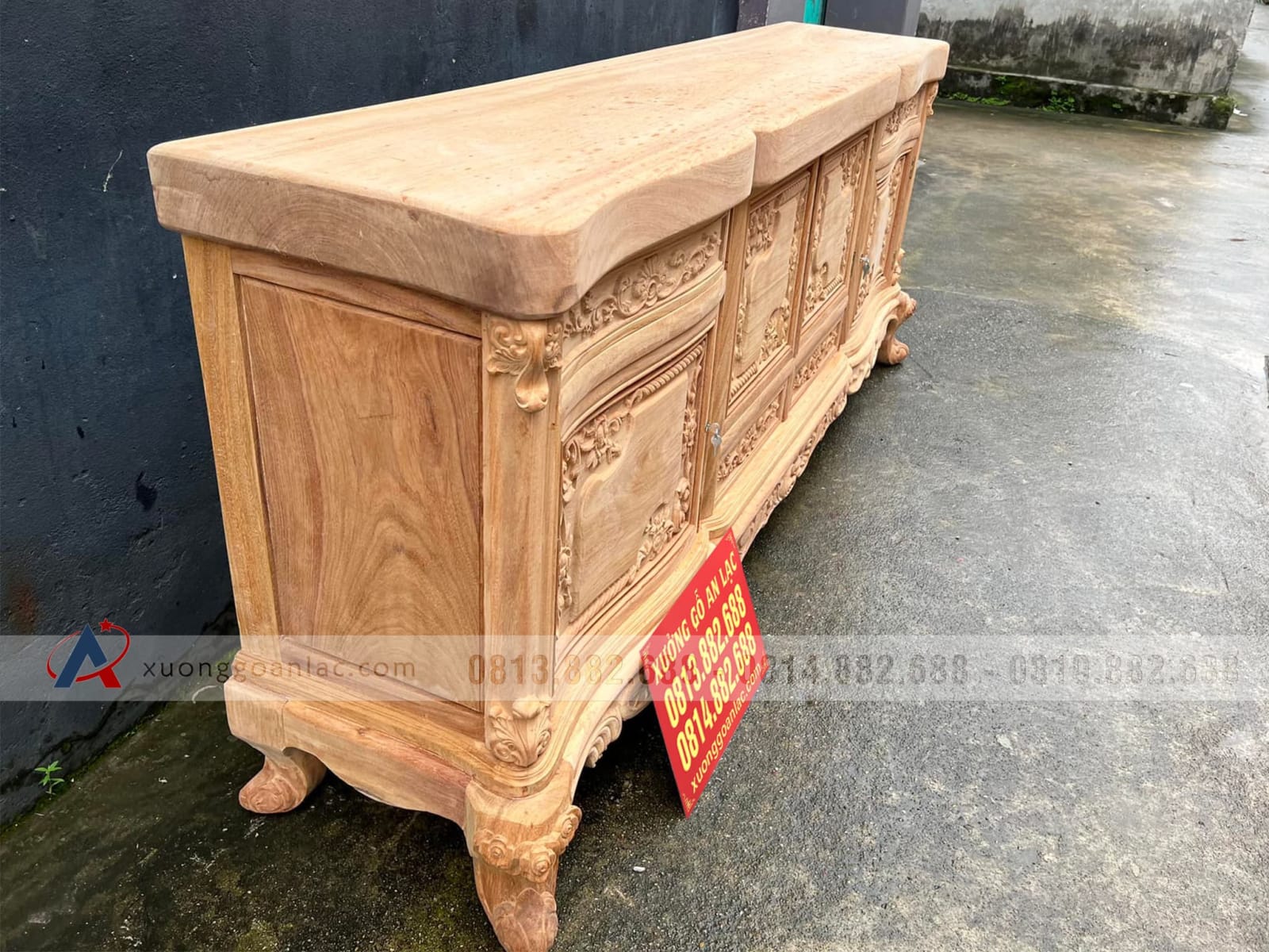 Kệ tivi Hoàng Gia Louis 2m4 nguyên khối gỗ Gõ Đỏ Nam Phi (anh Quân, Khánh Hòa) 5 Kệ tivi Hoàng Gia Louis 2m4 nguyên khối gỗ Gõ Đỏ Nam Phi (anh Quân, Khánh Hòa) - Ảnh 5