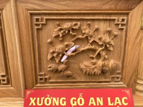 Kệ tivi cột nho vip đục tay 100% 2m4 gỗ gõ đỏ (anh Thập, Thái Bình) 28 Ke TiVi Cot Nho Vip Duc Tay 100 go go do 10