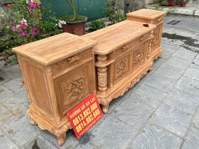 Kệ tivi cột nho vip đục tay 100% 2m4 gỗ gõ đỏ (anh Thập, Thái Bình) 20 kệ tivi gỗ hương đá cột nho