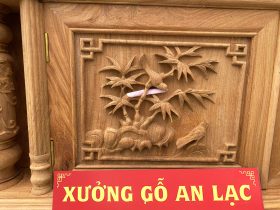 Kệ tivi cột nho vip đục tay 100% 2m4 gỗ gõ đỏ (anh Thập, Thái Bình) 27 Ke TiVi Cot Nho Vip Duc Tay 100 go go do 9