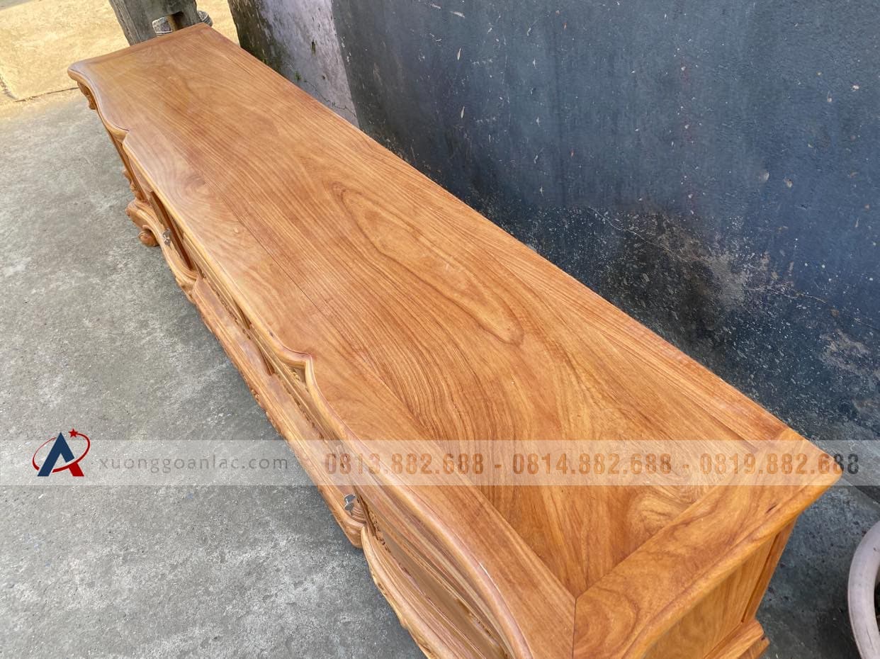 Kệ tivi hoa lan tây 2m4 gỗ gõ đỏ (anh Tùng, Hà Nội) 28 kệ tivi gỗ gõ đỏ