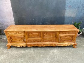 Kệ tivi hoa lan tây 2m4 gỗ gõ đỏ (anh Tùng, Hà Nội) 17 Ke TiVi Hoa Lan Tay 2m4 go go do 5