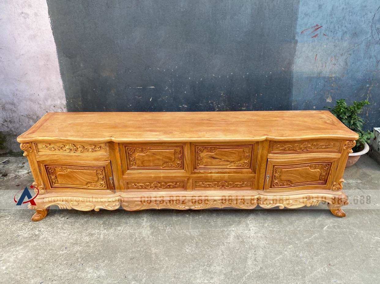 Kệ tivi hoa lan tây 2m4 gỗ gõ đỏ (anh Tùng, Hà Nội) 6 Kệ tivi hoa lan tây 2m4 gỗ gõ đỏ (anh Tùng, Hà Nội) - Ảnh 6