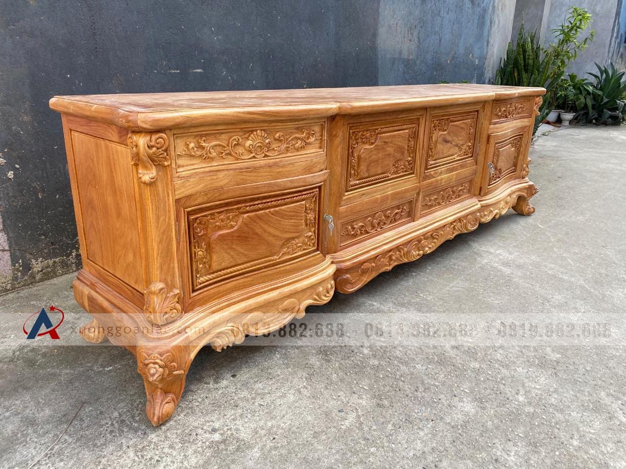 Kệ tivi hoa lan tây 2m4 gỗ gõ đỏ (anh Tùng, Hà Nội) 29 kệ tivi 2m4 gỗ gõ đỏ
