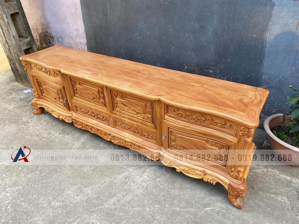 Kệ tivi hoa lan tây 2m4 gỗ gõ đỏ (anh Tùng, Hà Nội) 30 kệ tivi 2m4 gỗ gõ đỏ mẫu hoa lan tây