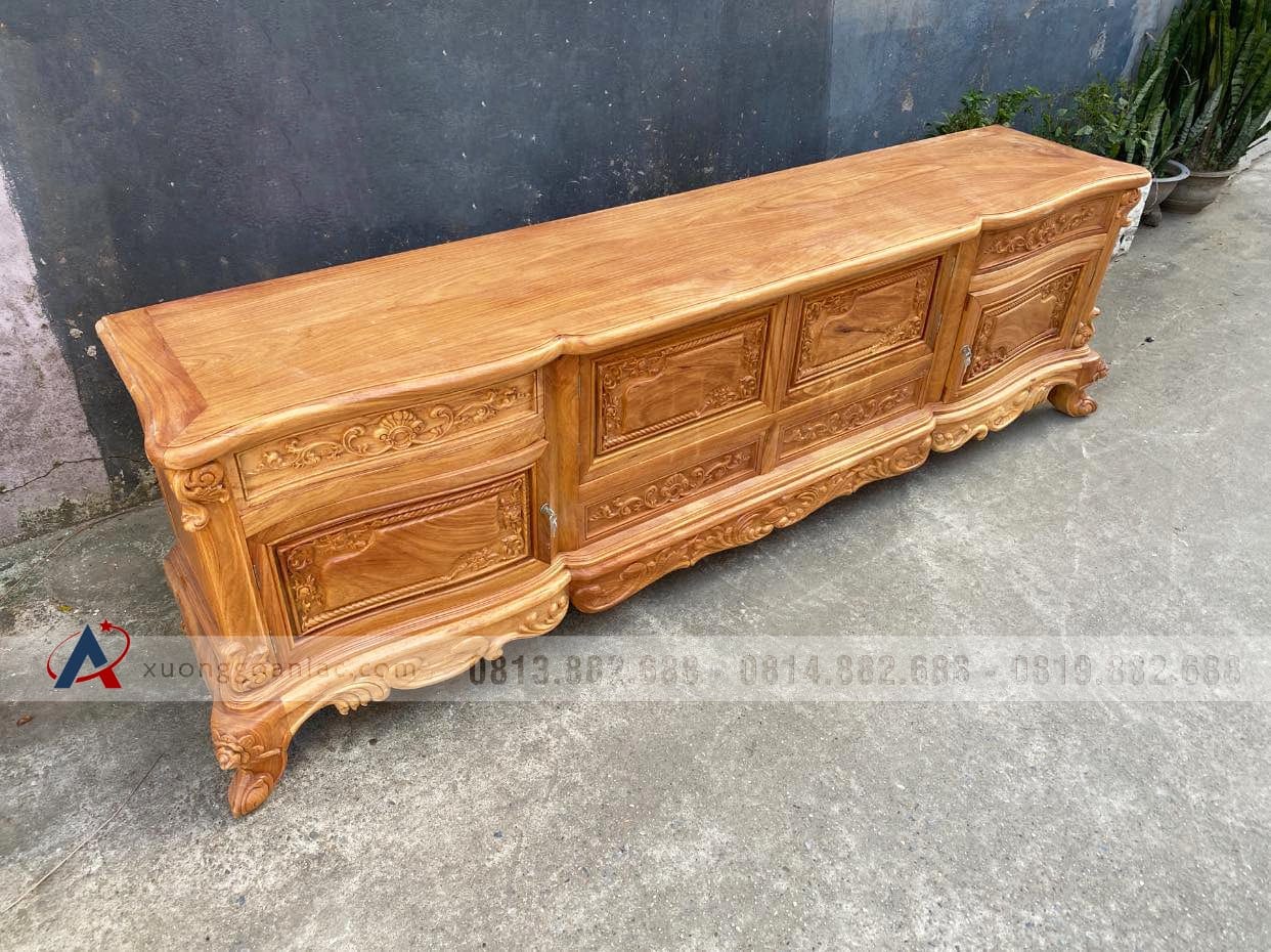 Kệ tivi hoa lan tây 2m4 gỗ gõ đỏ (anh Tùng, Hà Nội) 9 Kệ tivi hoa lan tây 2m4 gỗ gõ đỏ (anh Tùng, Hà Nội) - Ảnh 9