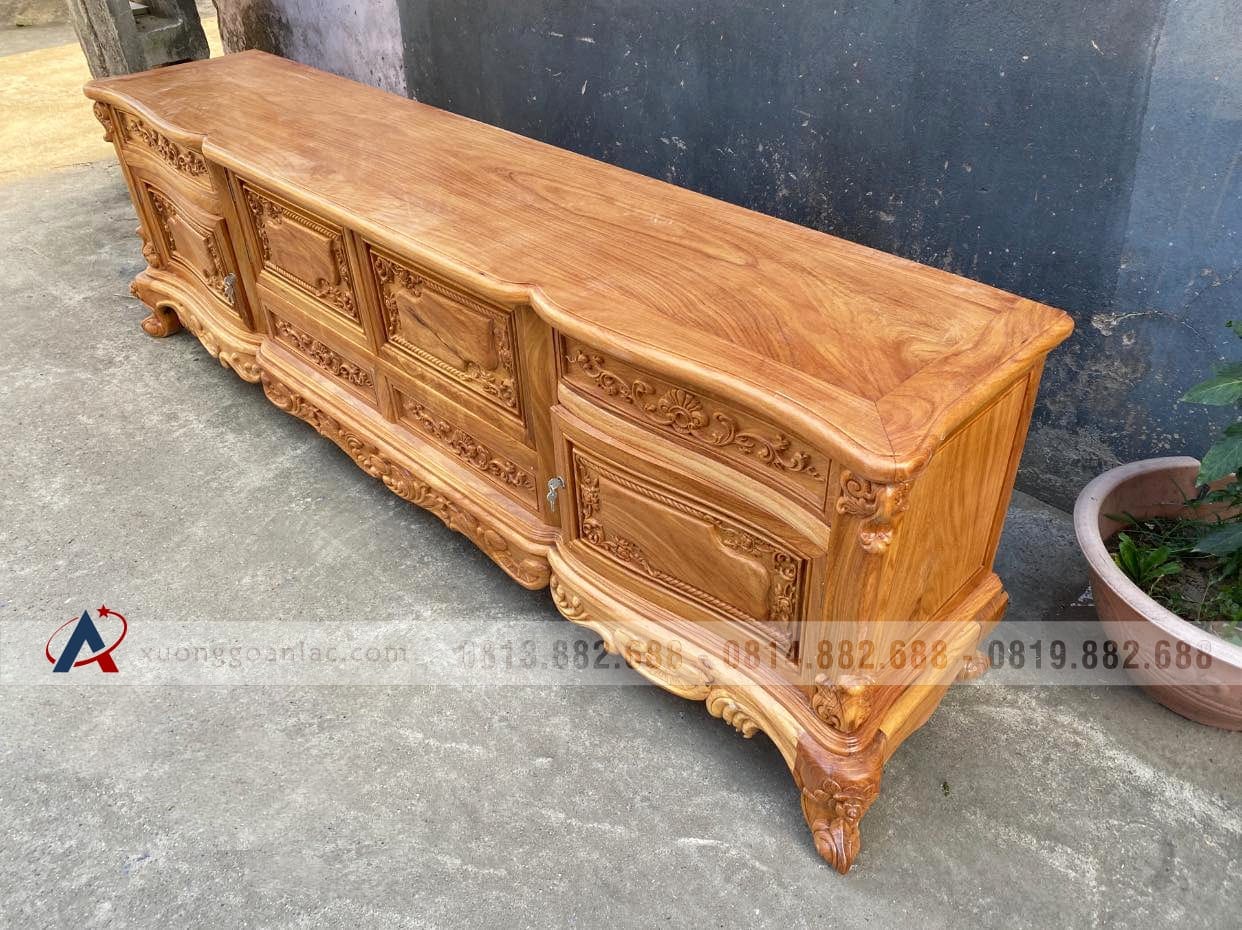 Kệ tivi hoa lan tây 2m4 gỗ gõ đỏ (anh Tùng, Hà Nội) 27 kệ tivi gỗ gõ đỏ