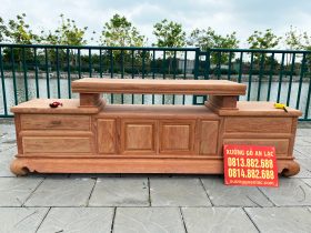 Kệ tivi gỗ hương đá trơn nguyên mộc (1)
