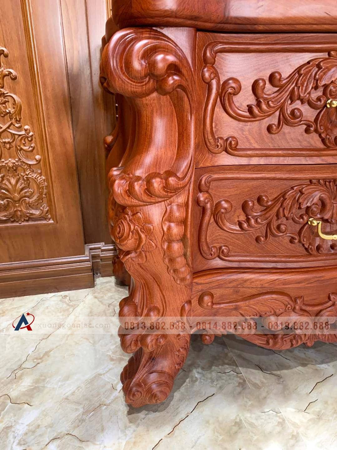 Kệ tivi Hoàng Gia nguyên khối gỗ Hương đá tuyển chọn (anh Phúc, Quảng Nam) 26 chân kệ tivi hoàng gia gỗ hương đá