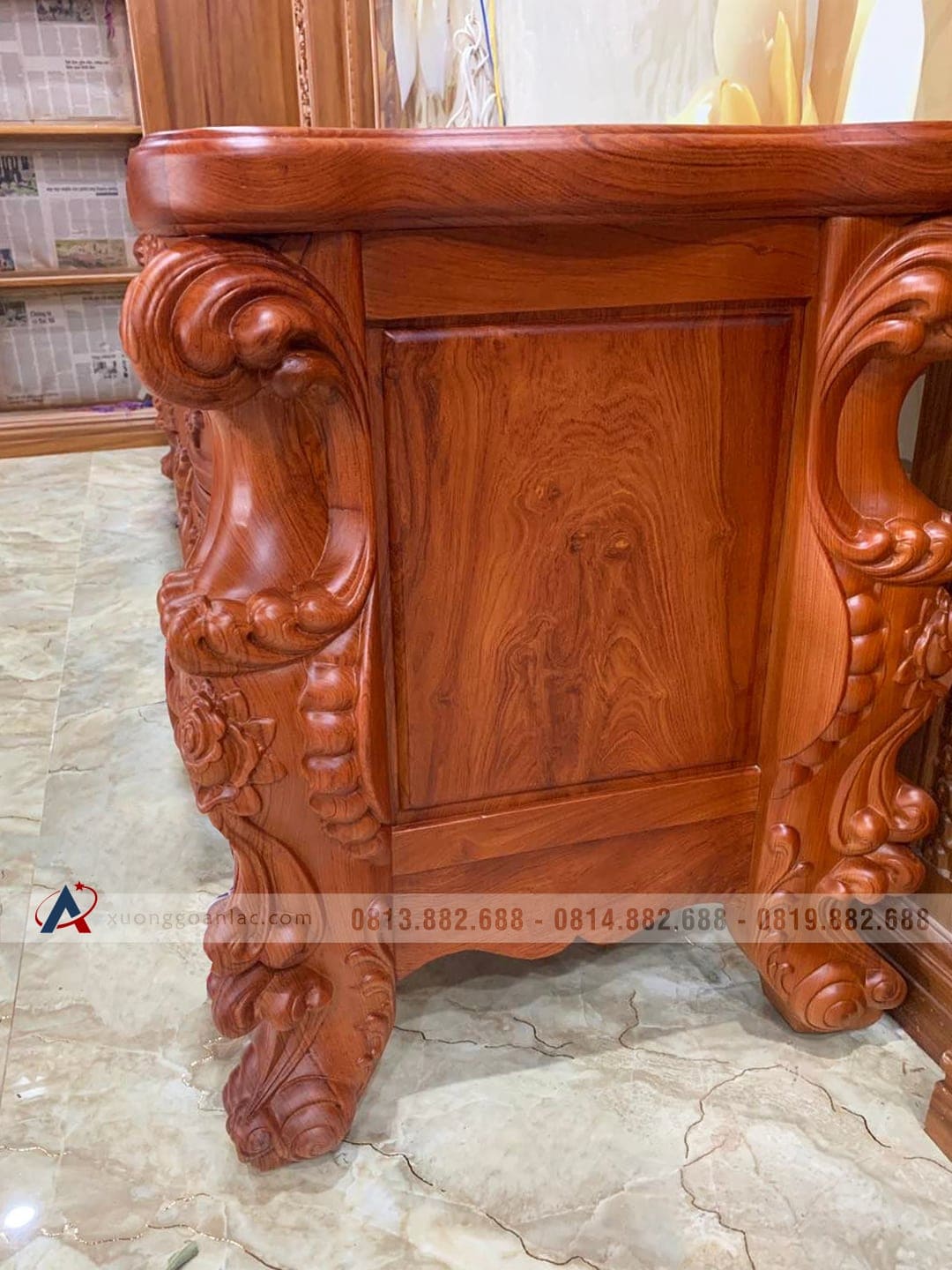 Kệ tivi Hoàng Gia nguyên khối gỗ Hương đá tuyển chọn (anh Phúc, Quảng Nam) 29 kệ tivi gỗ hương đá