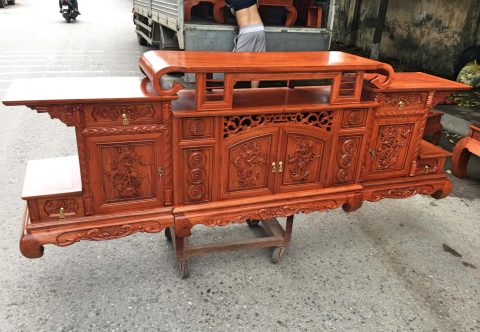 kệ tivi gỗ hương đá mẫu hàm ếch