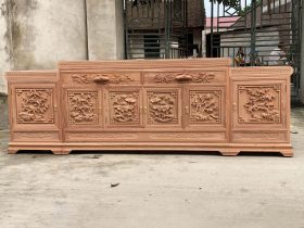 Kệ tivi mõ phẳng 2m gỗ hương dá dục kênh bong 12