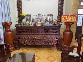 lục bình cở nhỏ gỗ hương đỏ