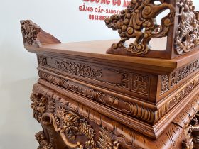 Sập thờ Tứ Linh chân 25 gỗ gõ đỏ giao Bắc Giang 44 Sap tho tu linh go go do sieu pham 11