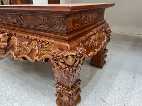 Sập thờ Tứ Linh chân 25 gỗ gõ đỏ giao Bắc Giang 48 bàn cơm sập thờ tứ linh