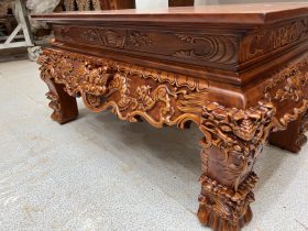 Sập thờ Tứ Linh chân 25 gỗ gõ đỏ giao Bắc Giang 49 Sap tho tu linh go go do sieu pham 16