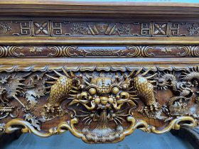 Sập thờ Tứ Linh chân 25 gỗ gõ đỏ giao Bắc Giang 35 sập thờ gỗ gõ đỏ đục tứ linh
