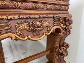 Sập thờ Tứ Linh chân 25 gỗ gõ đỏ giao Bắc Giang 37 sập thờ tứ linh gỗ gõ đỏ