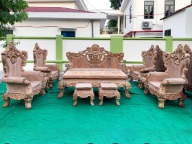 Siêu phẩm Louis Hoàng Gia nguyên khối 6 món gỗ Gõ Đỏ Pachy