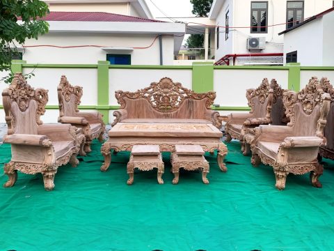 Siêu phẩm Louis Hoàng Gia nguyên khối 6 món gỗ Gõ Đỏ Pachy