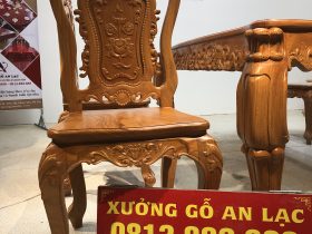 Bộ bàn ăn củ lạc 6 ghế hồng hạc (Anh Tuyên, Cẩm Phả - Quảng Ninh) 31 ghế ăn louis hoa hồng