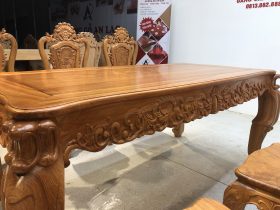 Bộ bàn ăn củ lạc 6 ghế hồng hạc (Anh Tuyên, Cẩm Phả - Quảng Ninh) 23 bàn ăn gỗ gõ đỏ hoàng gia