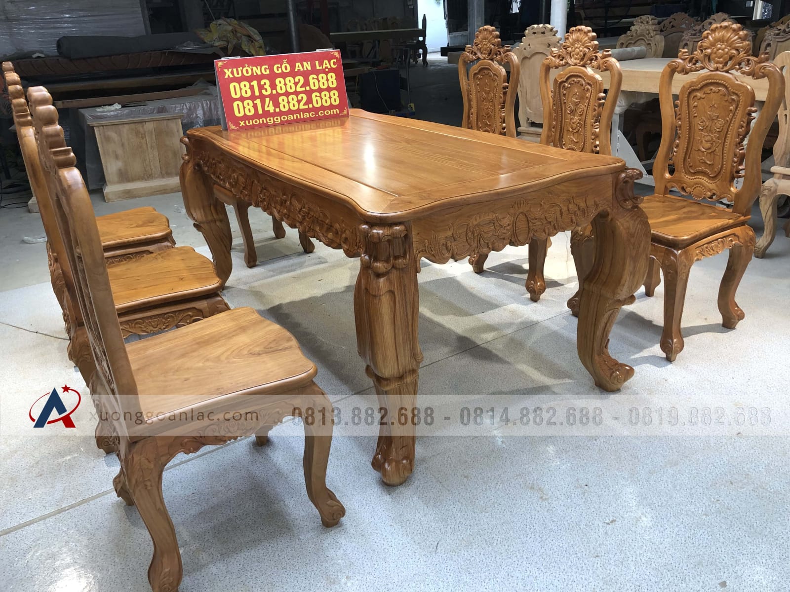 Bộ bàn ăn củ lạc 6 ghế hồng hạc (Anh Tuyên, Cẩm Phả - Quảng Ninh) 9 Bộ bàn ăn củ lạc 6 ghế hồng hạc (Anh Tuyên, Cẩm Phả - Quảng Ninh) - Ảnh 9