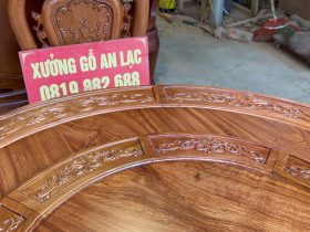 Bộ bàn ăn tròn xoay 6 ghế louis gỗ hương đá (Chị Hạ, Hà Nội) 18 bàn ăn gỗ hương đá cao cấp