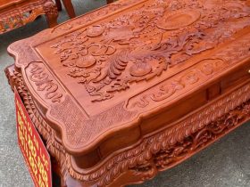 mặt bàn trà đục tranh tứ linh