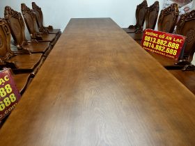 Bộ bàn ăn nguyên khối 4m và 16 ghế louis có tay (Anh Hưởng, Quảng Ninh) 20 bo ban an nguyen khoi 4m va 16 ghe louis co tay 9