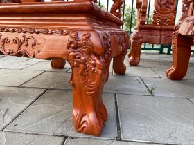 bàn ghế minh quốc đào tay 12 gỗ hương đá