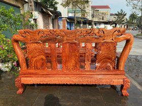 ghế dài bộ minh quốc đào gỗ hương đá